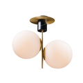 Maxim Vesper 2-Light 9.75" Wide Satin Brass / Black Semi-Flush Mount Light 26032SWSBRBK